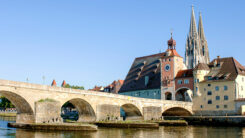 Steinbrücke, Regensburg, Stadt, Fluss, Donau, Brücke