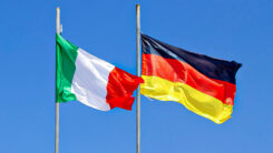 Italien, Deutschland, Länder, Fahnen, Flaggen, Staaten