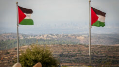 Rawabi, Palästina, Westjordanland, Fahne, Flagge, Panorama, Nahost, Israel, Gaza