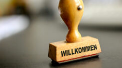 Willkommen, Stempel, Behörde, Amt, Willkommenskultur, Deutschland, Einwanderung