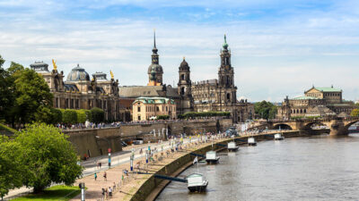 Dresden, Sachsen, Stadt, Menschen, Fluss, Panorama, Deutschland