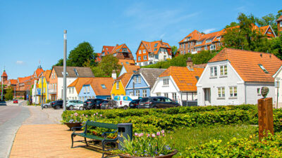 Sonderborg, Dänemark, Stadt, Häuser, Straße, Himmel