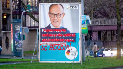 Friedrich Merz, CDU, Wahlkampf, Plakat, Politik, Faschismus