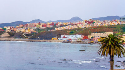 Ceuta, Küste, Spanien, Nordafrika, Flüchtlinge, Melilla, Marokko, Zaun, Meer, Häuser