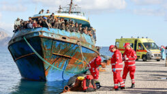Flüchtling, Boot, Schiff, Griechenland, Kreta, Migration, Meer, Küste
