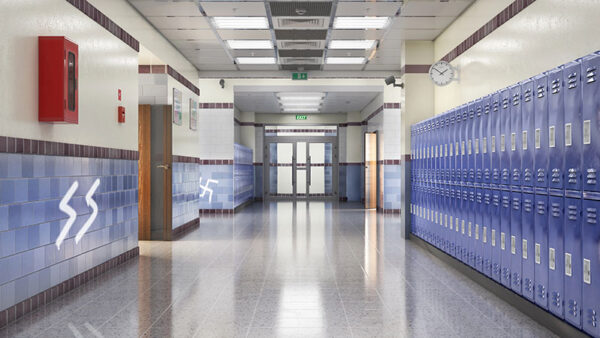 Schule, Bildung, SS, Hakenkreuz, Rechtsextremismus, Neonazis. Flur, Schließfach