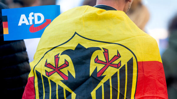 AfD, Wahlkampf, Nordrhein-Westfalen, Politik, Rechtsextremismus, Rechtspopulismus, Bundesadler, Fahne