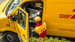 DHL, Paket, Post, Lieferung, Paketbote, Arbeit, Transporter