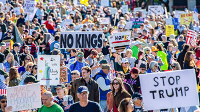 Demonstration, Donald Trump, Menschen, USA, Demo, No Kings, Demokratie