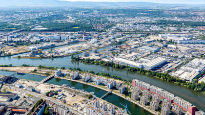 Offenbach, Stadt, Panorama, Häuser, Fluss, Deutschland