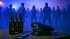 Polizei, Feier, Party, Bier, Flasche, Mütze, Handy, L’amour toujours, Ausländer raus