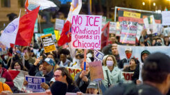 Donald Trump, USA, Chicago, Demo, Demonstration, Menschen, Abschiebung