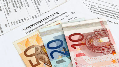 Lohn, Gehalt, Verdienstabrechnung, Geld, Geldscheine, Euro, Arbeiter, Arbeitnehmer