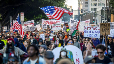 Demo, Demonstration, Menschen, USA, ICE, Donald Trump, Kalifornien, Los Angeles