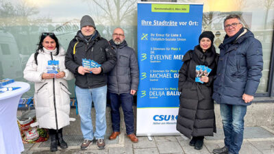 Deli Balidemaj, CSU, Politik, Bayern, Wahlkampf, Wahlstand, Gruppenfoto