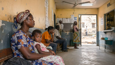 Afrika, Warten, Frauen, Männer, Kinder, Afrika, Armut, Wartezimmer