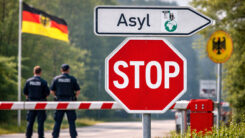 Asyl, Stop, Stopp, Grenze, Deutschland, Polizei, Flüchtlingspolitik, Asylpolitik