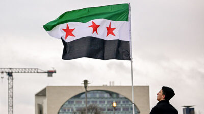 Syrien, Syrisch, Syrer, Bundeskanzleramt, Fahne, Flagge, Berlin, Politik