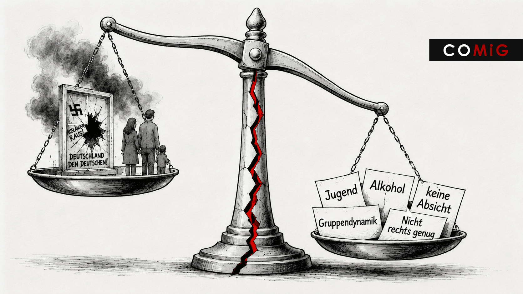 comig, Justiz, Rechtsprechung, Rassismus, milde Strafen, Straftat, Gewalt