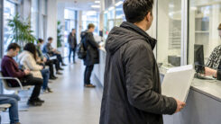 Behörde, Amt, Verwaltung, Bürokratie, Menschen, Warten, Akte, Dokumente