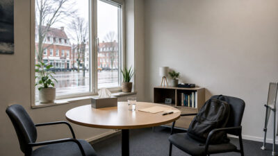 Beratungszimmer, Beratung, Hilfe, Opferberatung, Opfer, Rucksack, Büro, Gespräch