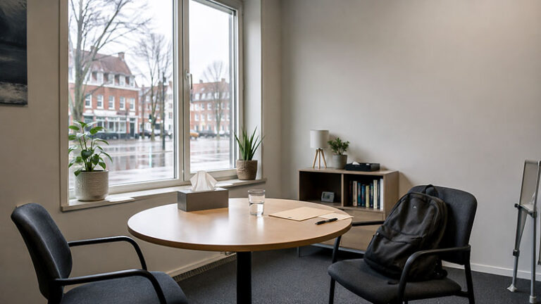 Beratungszimmer, Beratung, Hilfe, Opferberatung, Opfer, Rucksack, Büro, Gespräch