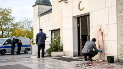 Moschee, Rassismus, Blut, Schwein, Islamfeindlichkeit, Muslimfeindlichkeit, Polizei, Rechtsextremismus