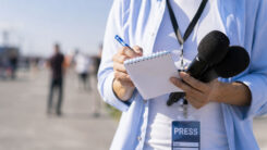 Journalist, Presse, Mikrofon, Notizblock, Stift, Pressefreiheit
