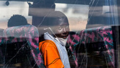 Flüchtling, Geflüchteter, Junge, Bus, Transport, Italien, Lempedusa