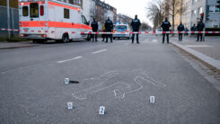 Polizei, Krankenwagen, Mord, Schuss, Pistole, Verbrechen, Straftat