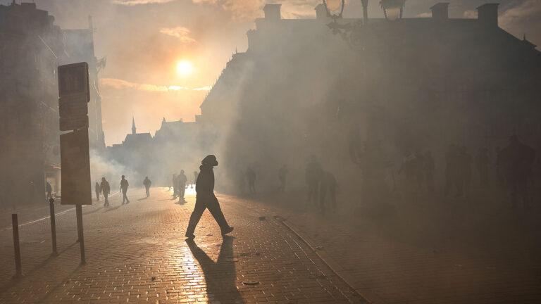 Gewalt, Rauch, Demonstration, Protest, Frankreich, Demo, Stadt, Strasse